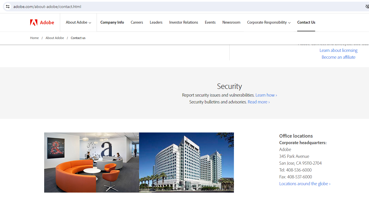 Adobe Headquarters address